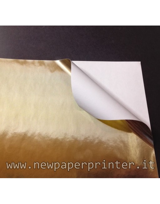 A5 Carta Adesiva metallizzata Oro per stampanti laser